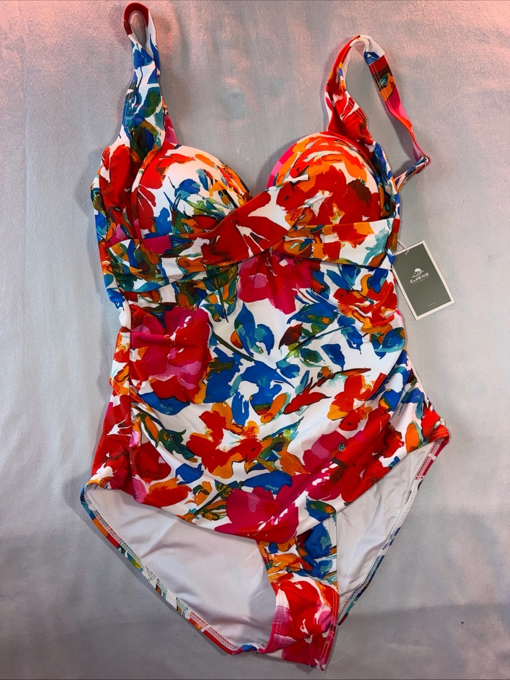 Women  Floral One-Piece Swimsuit - Red Multi